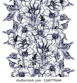 Flower print. Elegance seamless pattern.