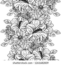 Flower print. Elegance seamless pattern.