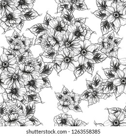 Flower print. Elegance seamless pattern.