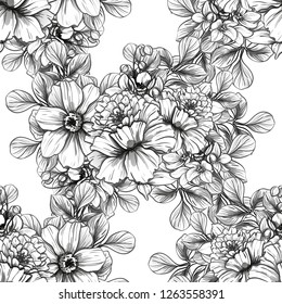 Flower print. Elegance seamless pattern.
