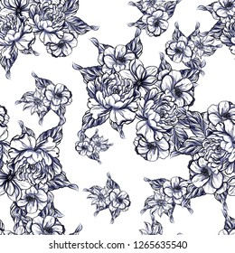 Flower print. Elegance seamless pattern.