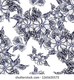 Flower print. Elegance seamless pattern.
