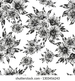 Flower print. Elegance seamless pattern.