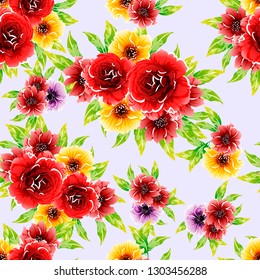 Flower print. Elegance seamless pattern.
