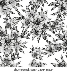 Flower print. Elegance seamless pattern.