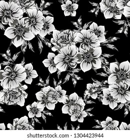 Flower print. Elegance seamless pattern.