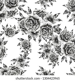 Flower print. Elegance seamless pattern.