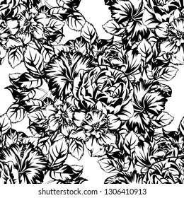 Flower print. Elegance seamless pattern.