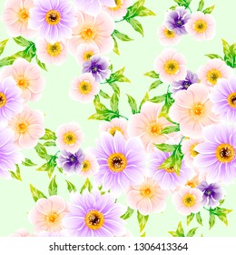 Flower print. Elegance seamless pattern.