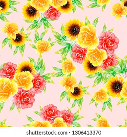 Flower print. Elegance seamless pattern.