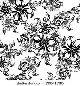 Flower print. Elegance seamless pattern.