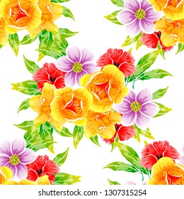 Flower print. Elegance seamless pattern.