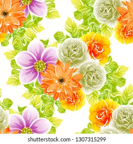 Flower print. Elegance seamless pattern.