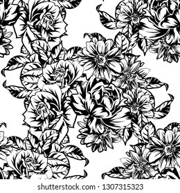 Flower print. Elegance seamless pattern.