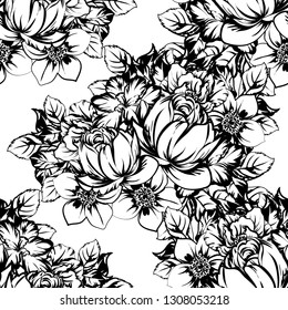 Flower print. Elegance seamless pattern.