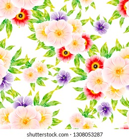 Flower print. Elegance seamless pattern.