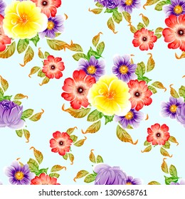 Flower print. Elegance seamless pattern.
