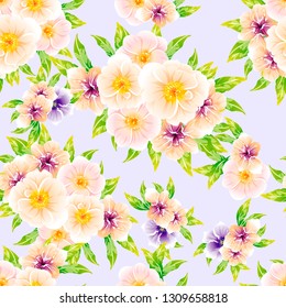 Flower print. Elegance seamless pattern.