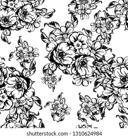 Flower print. Elegance seamless pattern.