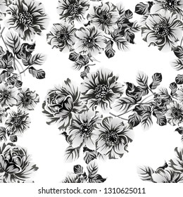 Flower print. Elegance seamless pattern.