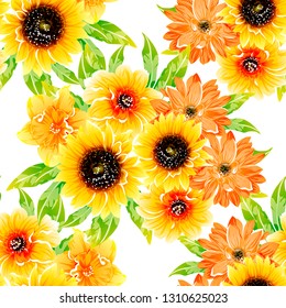Flower print. Elegance seamless pattern.