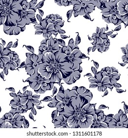 Flower print. Elegance seamless pattern.