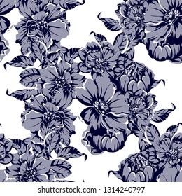 Flower print. Elegance seamless pattern.