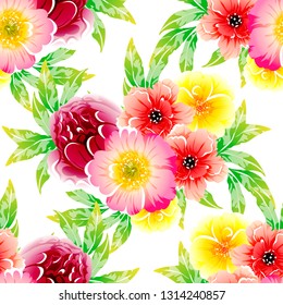 Flower print. Elegance seamless pattern.