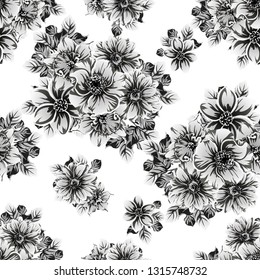Flower print. Elegance seamless pattern.