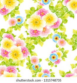 Flower print. Elegance seamless pattern.