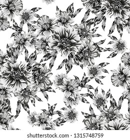 Flower print. Elegance seamless pattern.
