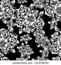 Flower print. Elegance seamless pattern.