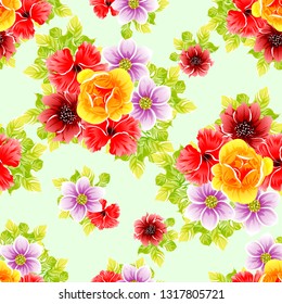 Flower print. Elegance seamless pattern.
