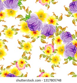 Flower print. Elegance seamless pattern.