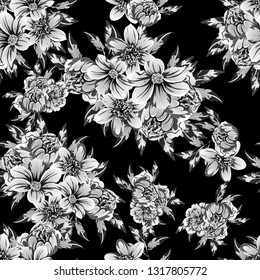 Flower print. Elegance seamless pattern.