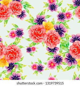 Flower print. Elegance seamless pattern.