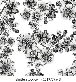 Flower print. Elegance seamless pattern.