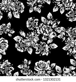 Flower print. Elegance seamless pattern.