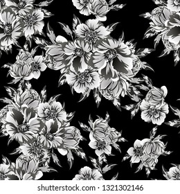 Flower print. Elegance seamless pattern.