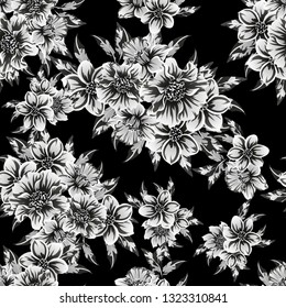 Flower print. Elegance seamless pattern.