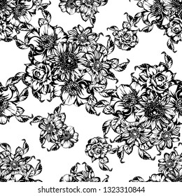 Flower print. Elegance seamless pattern.