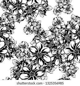 Flower print. Elegance seamless pattern.