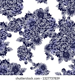 Flower print. Elegance seamless pattern.