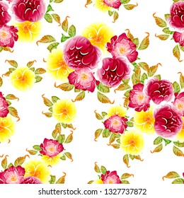 Flower print. Elegance seamless pattern.