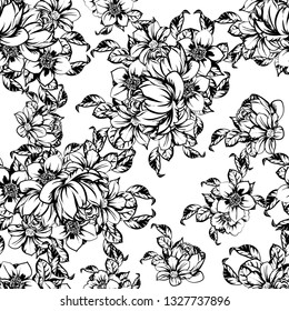 Flower print. Elegance seamless pattern.