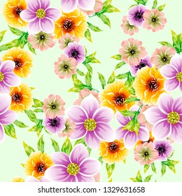 Flower print. Elegance seamless pattern.