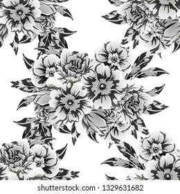 Flower print. Elegance seamless pattern.