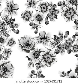 Flower print. Elegance seamless pattern.
