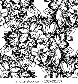 Flower print. Elegance seamless pattern.
