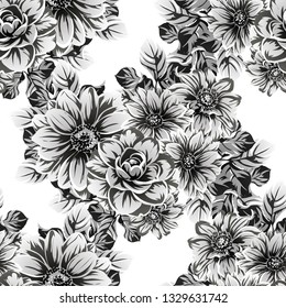 Flower print. Elegance seamless pattern.
